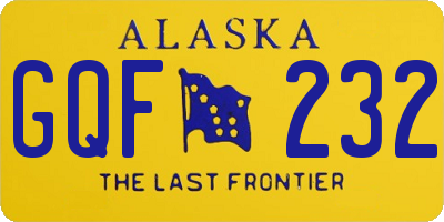 AK license plate GQF232