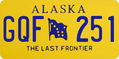 AK license plate GQF251
