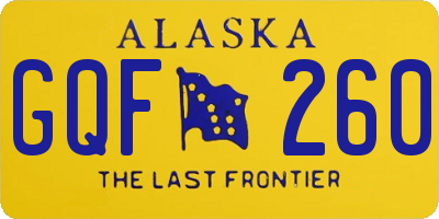 AK license plate GQF260