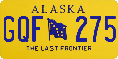 AK license plate GQF275