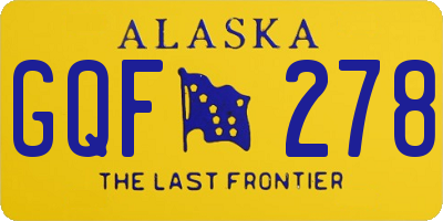 AK license plate GQF278