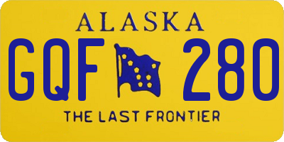 AK license plate GQF280
