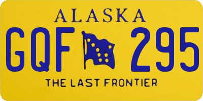 AK license plate GQF295