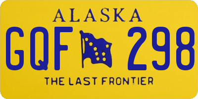 AK license plate GQF298