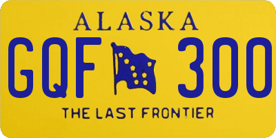 AK license plate GQF300