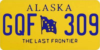 AK license plate GQF309