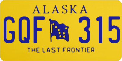 AK license plate GQF315