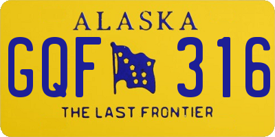 AK license plate GQF316