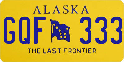 AK license plate GQF333