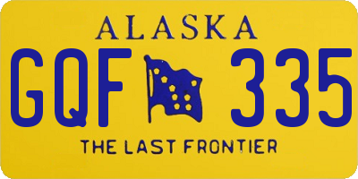 AK license plate GQF335