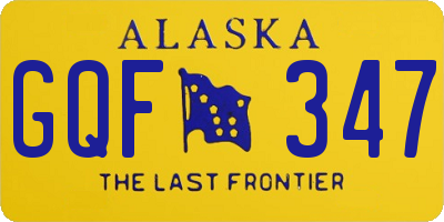 AK license plate GQF347
