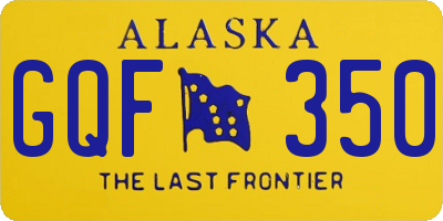 AK license plate GQF350