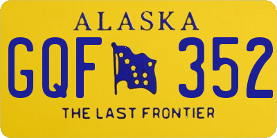 AK license plate GQF352