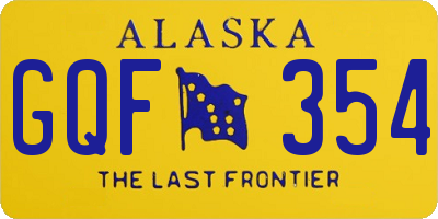 AK license plate GQF354
