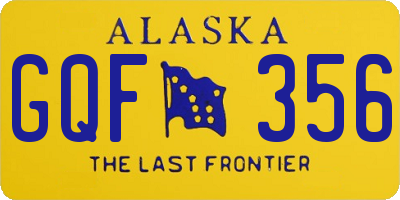 AK license plate GQF356