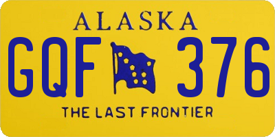 AK license plate GQF376