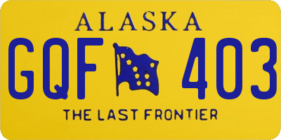 AK license plate GQF403