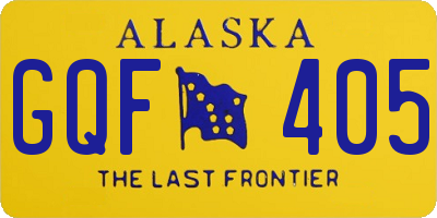 AK license plate GQF405