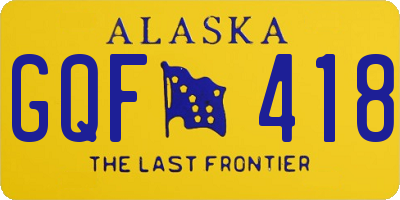 AK license plate GQF418