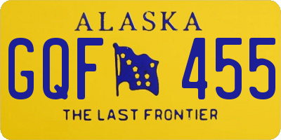 AK license plate GQF455