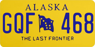 AK license plate GQF468