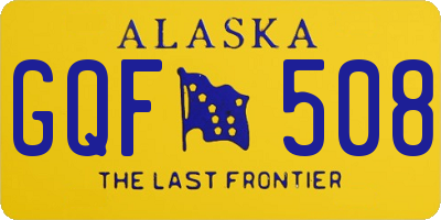 AK license plate GQF508