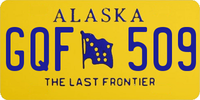 AK license plate GQF509