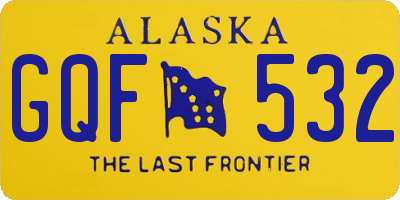 AK license plate GQF532
