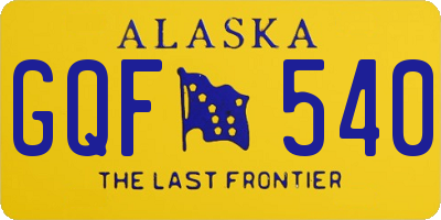 AK license plate GQF540