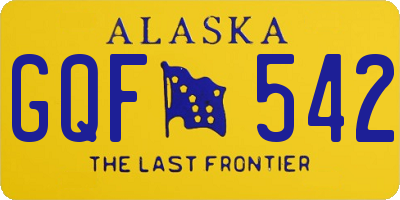 AK license plate GQF542