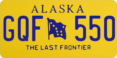 AK license plate GQF550