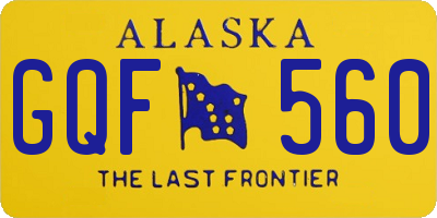 AK license plate GQF560