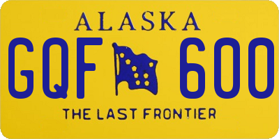 AK license plate GQF600