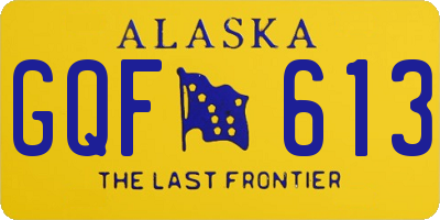 AK license plate GQF613