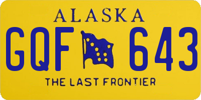 AK license plate GQF643