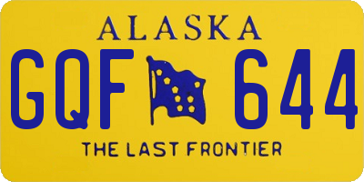 AK license plate GQF644