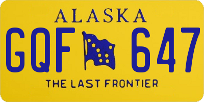 AK license plate GQF647