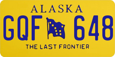 AK license plate GQF648