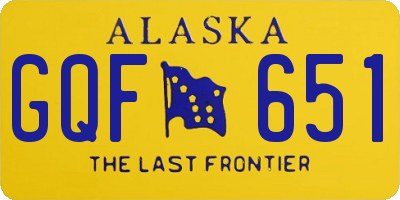 AK license plate GQF651