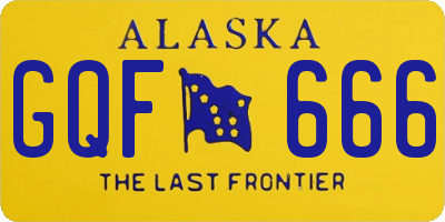 AK license plate GQF666