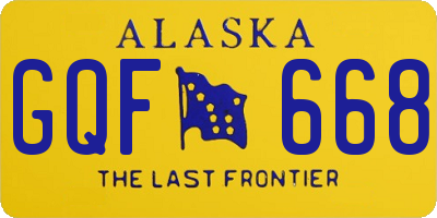 AK license plate GQF668