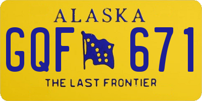 AK license plate GQF671