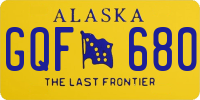 AK license plate GQF680
