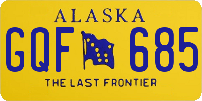 AK license plate GQF685