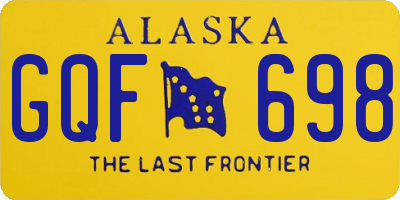 AK license plate GQF698