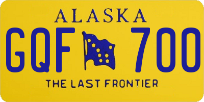 AK license plate GQF700