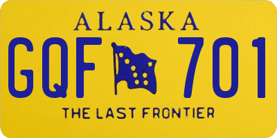 AK license plate GQF701