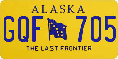 AK license plate GQF705