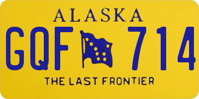 AK license plate GQF714