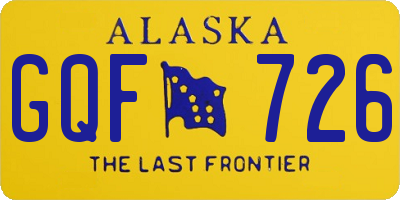 AK license plate GQF726